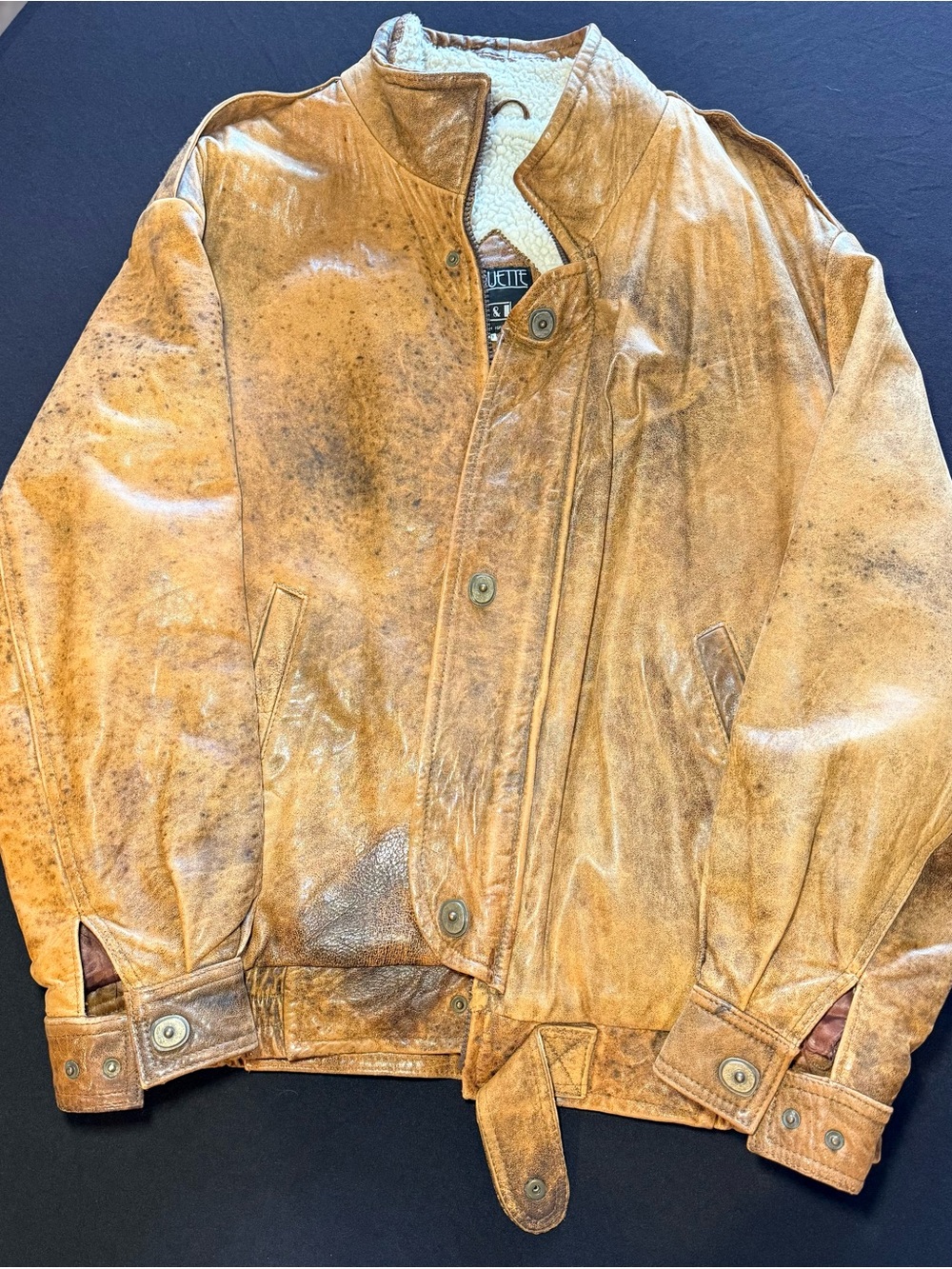 Vintage Leather, Distressed Bomber Jacket